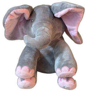Dimple Singing Games Gray Elephant Plush with Pink Accents